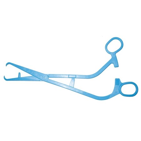 Gebogen Pozzi tang uit plastiek - steriel