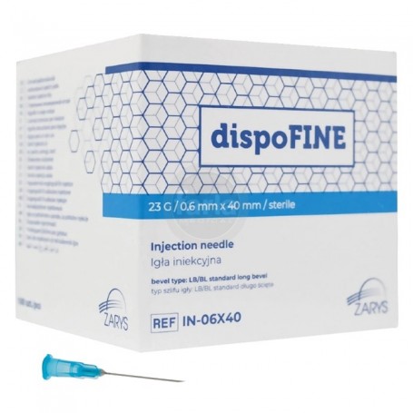 Zarys dispoFINE  naalden  – 23 G 0,6 x 30 mm (1 1/4") Diepblauw – 100 stuks