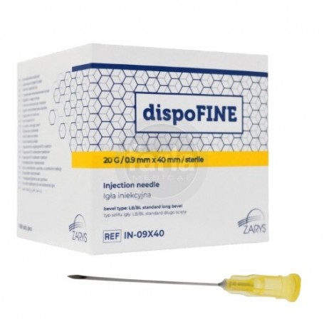 Zarys dispoFINE  naalden  – 20 G 0,9 x 40 mm (1 1/2") Geel – 100 stuks