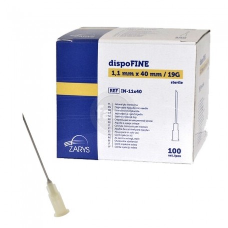 Zarys dispoFINE  naalden  – 19 G 1,1 x 40 mm (1 1/2") Crème – 100 stuks