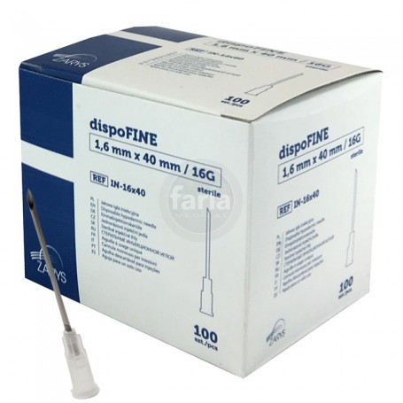 Zarys dispoFINE  naalden  – 16 G 1,6 x 40 mm (1 1/2") Wit – 100 stuks
